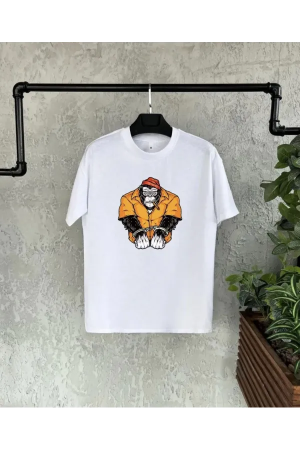 Unisex Çocuk Baskılı T-Shirt - Beyaz