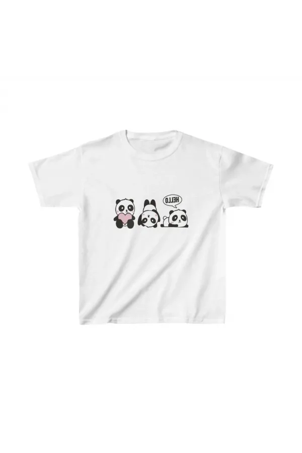 Unisex Çocuk Baskılı T-Shirt - Beyaz