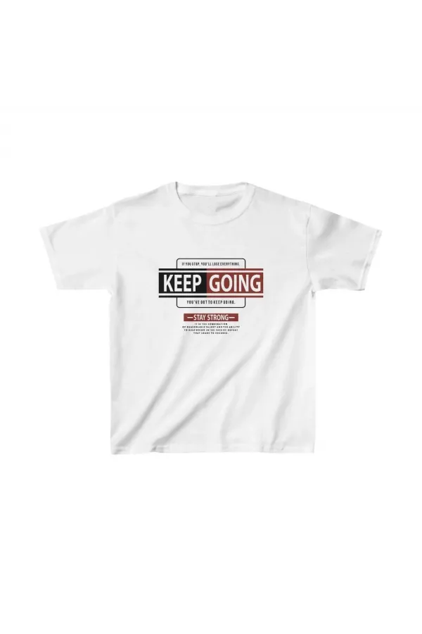 Unisex Çocuk Baskılı T-Shirt - Beyaz