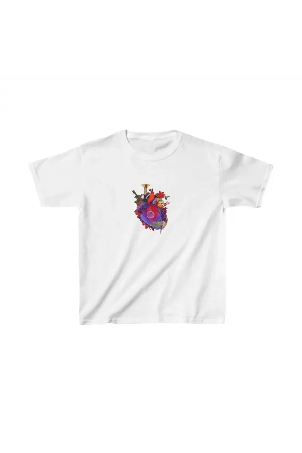 Unisex Çocuk Baskılı T-Shirt - Beyaz