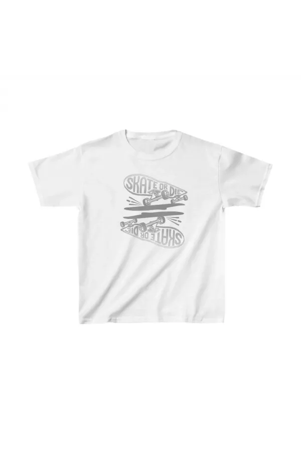 Unisex Çocuk Baskılı T-Shirt - Beyaz