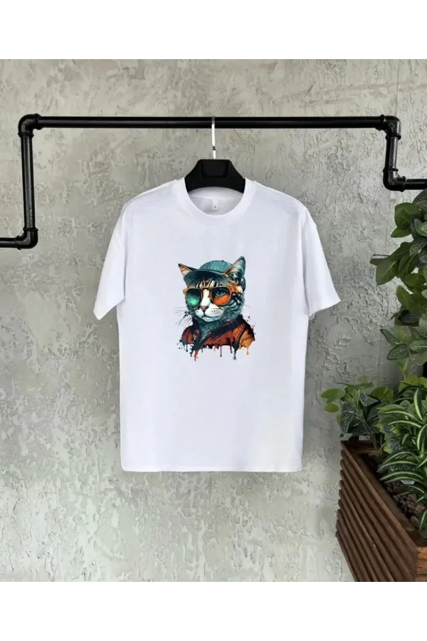 Unisex Çocuk Baskılı T-Shirt - Beyaz