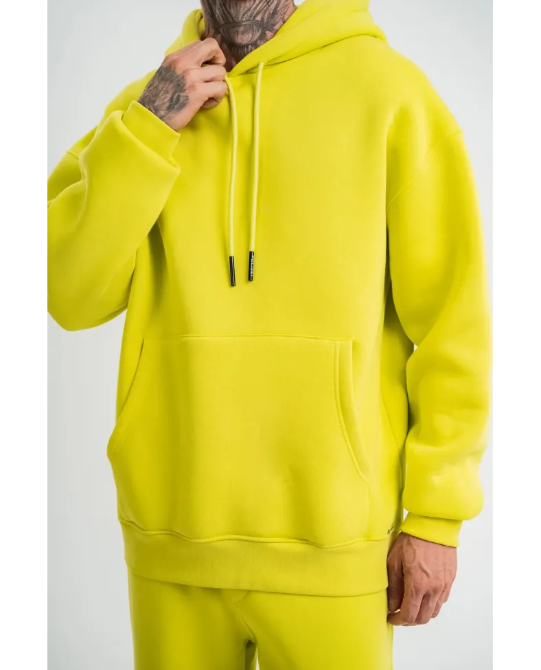ERKEK Double Oversize Kapşonlu SweatShirt - Sarı