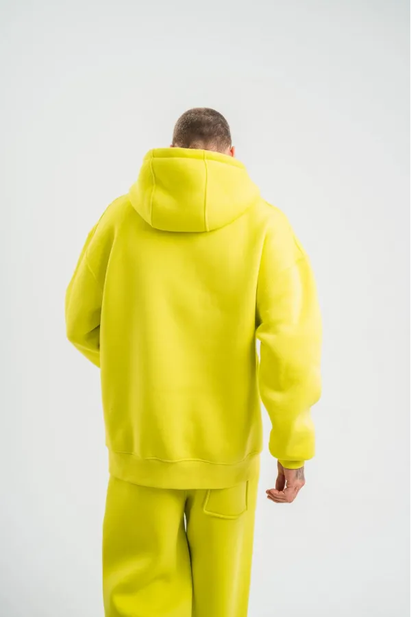 ERKEK Double Oversize Kapşonlu SweatShirt - Sarı