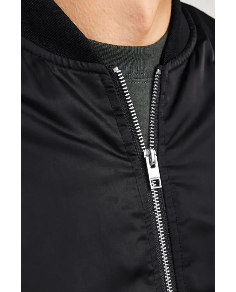 Erkek Siyah Bomber Mont Fermuarlı Cepli Kapitone Astarlı Ceket Kış Kullanıma Uygun - Siyah