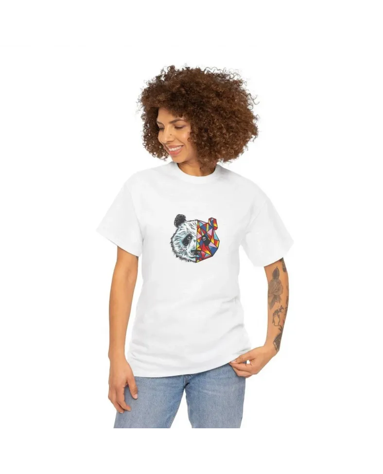 Kadın Bisiklet Yaka Baskılı T-Shirt - Beyaz