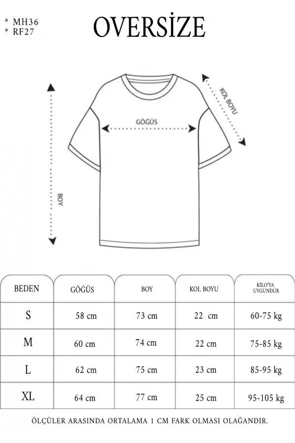 Unisex Kapşonlu Kısa Kol Oversize Baskılı T-Shirt - Siyah