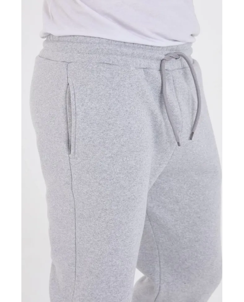 ERKEK Kışlık Üç İplik Lastikli Eşofman Pantolon - Gri