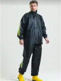 ERKEK Tam Kalıp Motorcu Kurye Su Gecirmez Yağmurluk Takım - Siyah