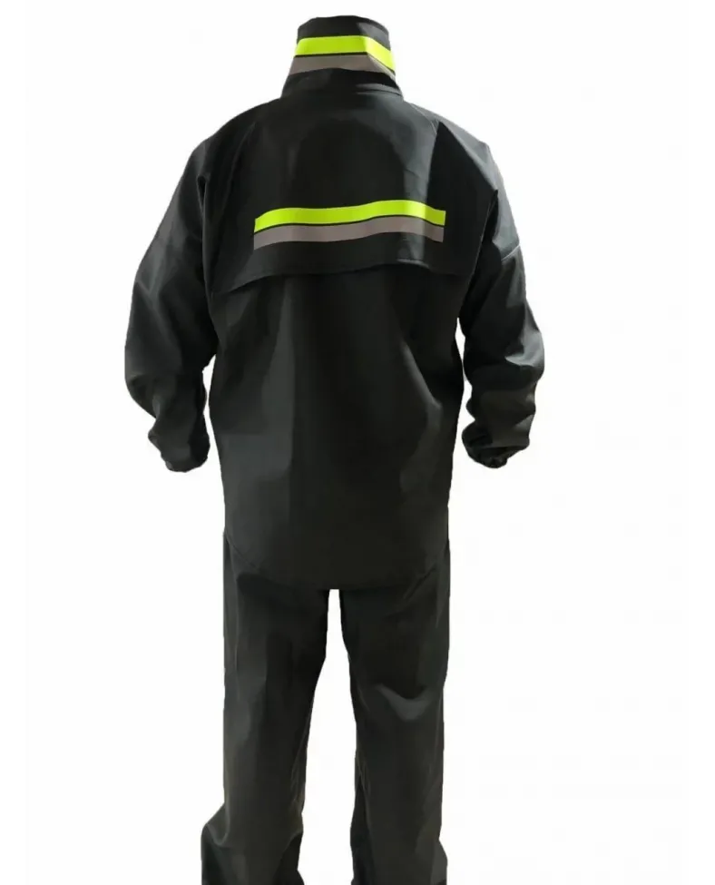 ERKEK Tam Kalıp Motorcu Kurye Su Gecirmez Yağmurluk Takım - Siyah