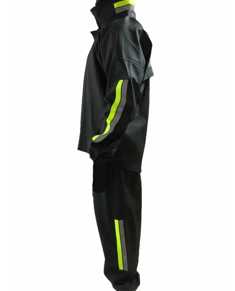 ERKEK Tam Kalıp Motorcu Kurye Su Gecirmez Yağmurluk Takım - Siyah