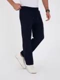 Erkek Üç İplik Basic Eşofman Boru Paça İpli Pantolon - Lacivert