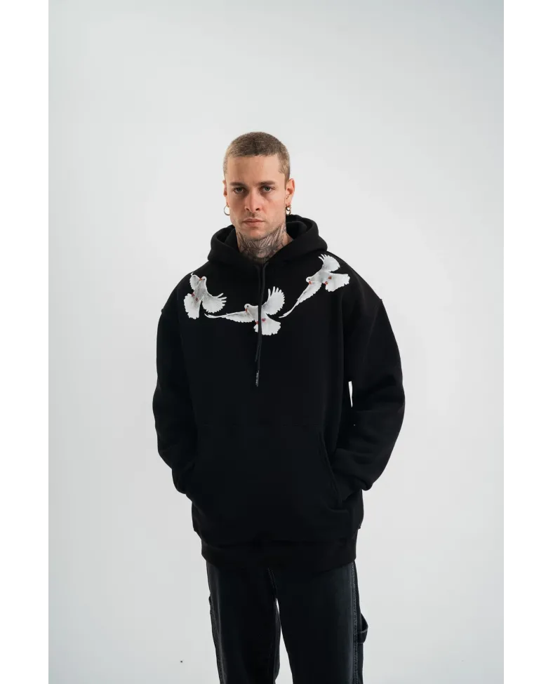 ERKEK Uzun Kol Bisiklet Yaka Yıkamalı SweatShirt - Siyah