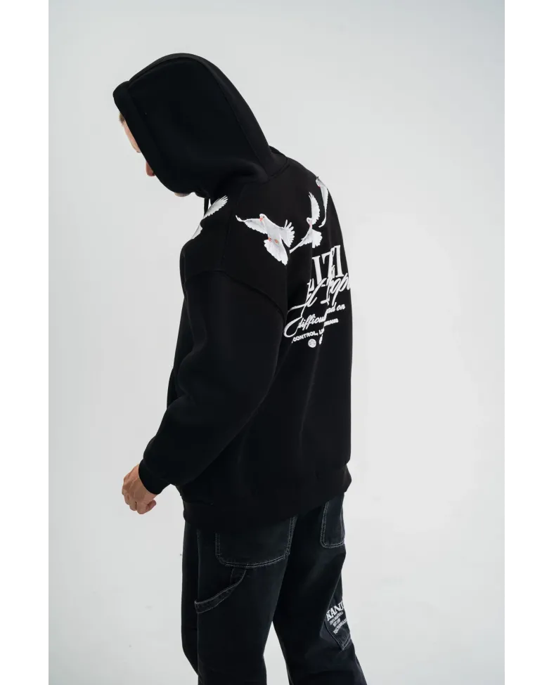 ERKEK Uzun Kol Bisiklet Yaka Yıkamalı SweatShirt - Siyah