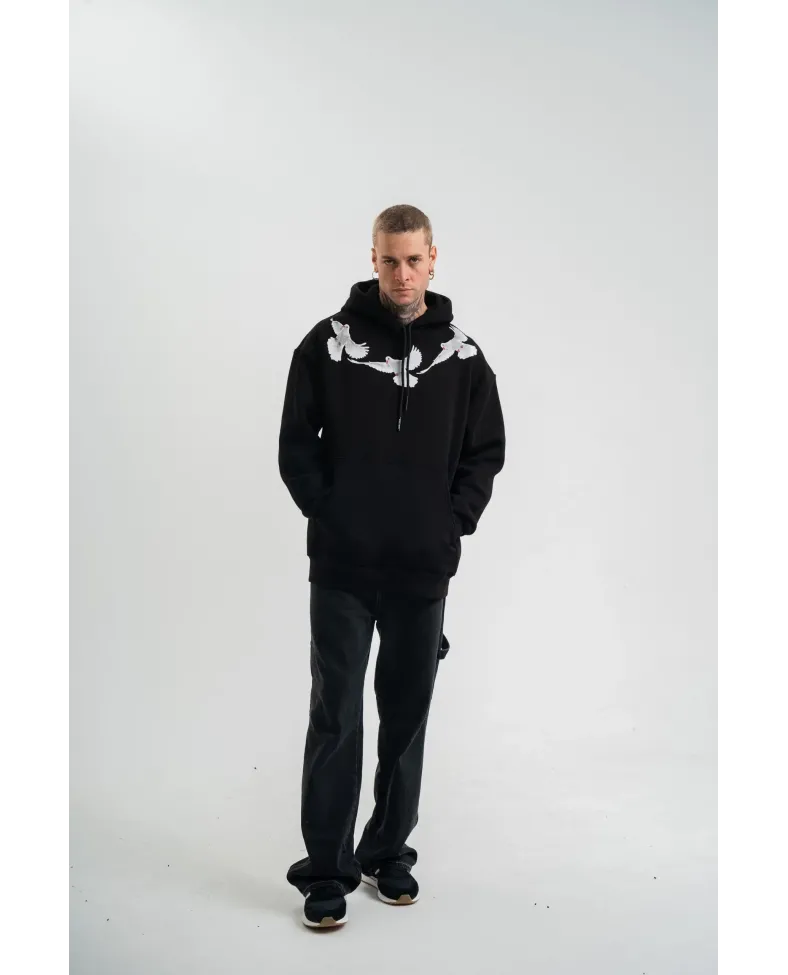 ERKEK Uzun Kol Bisiklet Yaka Yıkamalı SweatShirt - Siyah