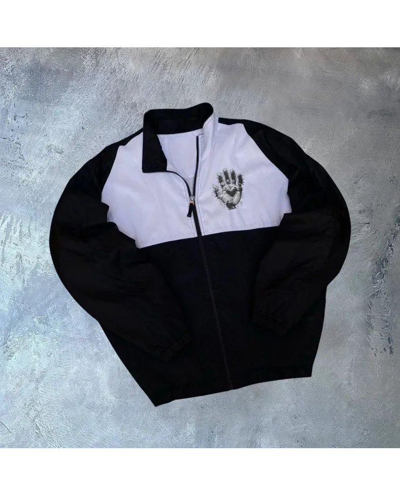 ERKEK Uzun Kollu Paraşüt Kumaş Rüzgarlik - Siyah