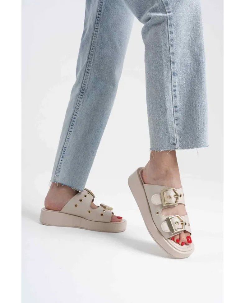 Kadın Bej Cilt Terlik TR17MY04C