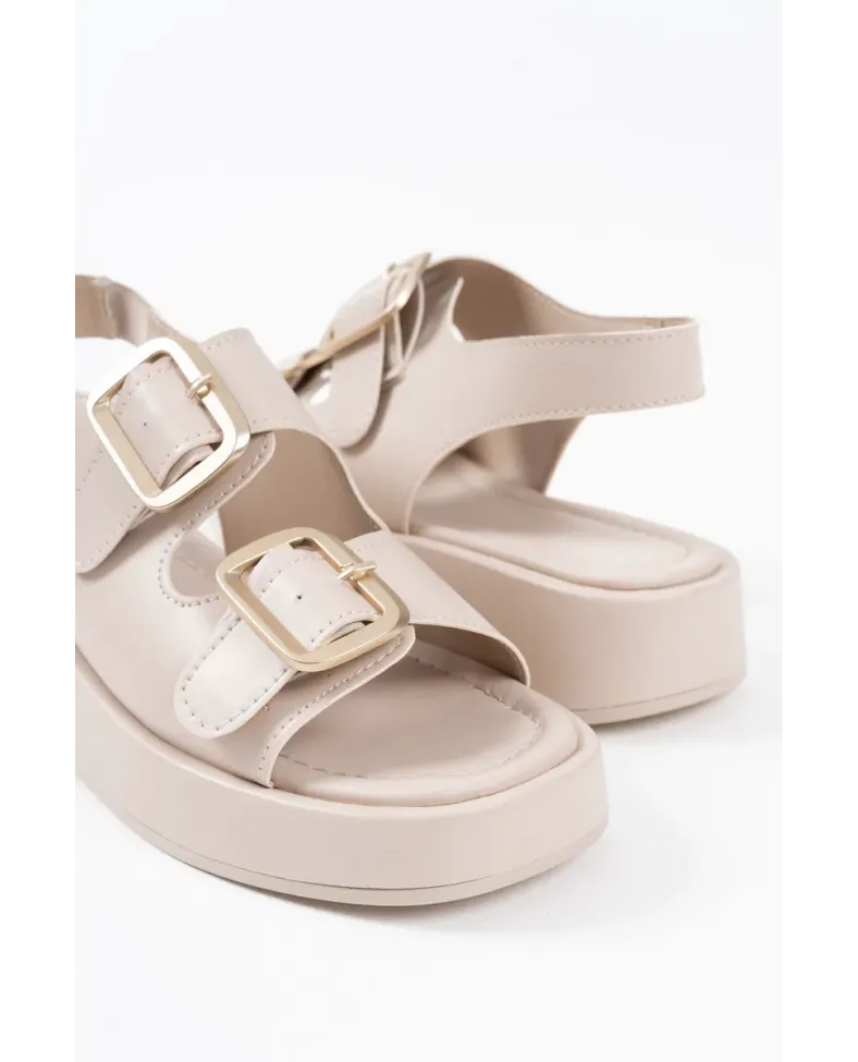 Bej Cilt Kadın Sandalet TR17MY02C