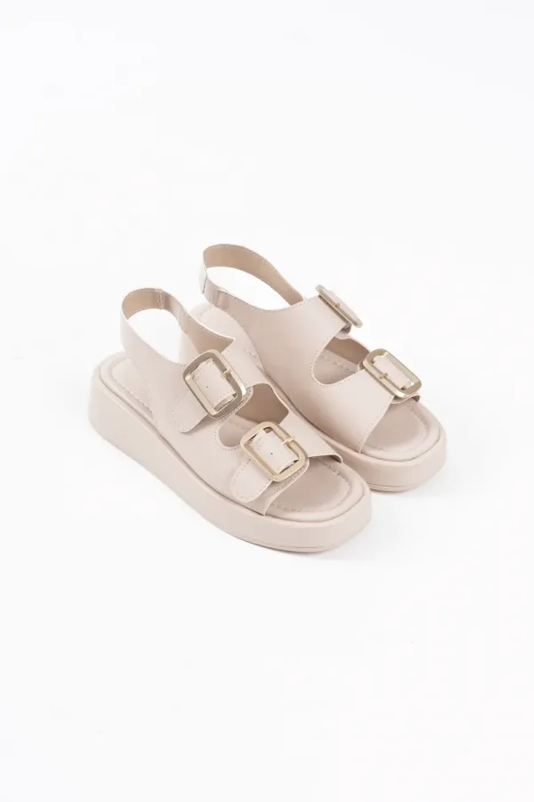 Bej Cilt Kadın Sandalet TR17MY02C