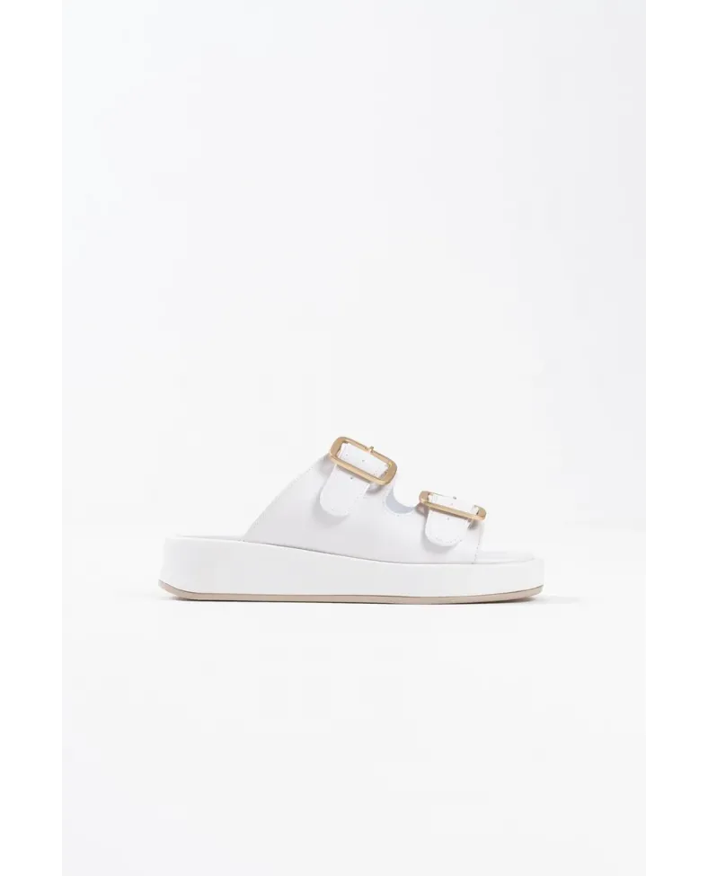 Beyaz Cilt Tokalı Terlik TR17MY01B