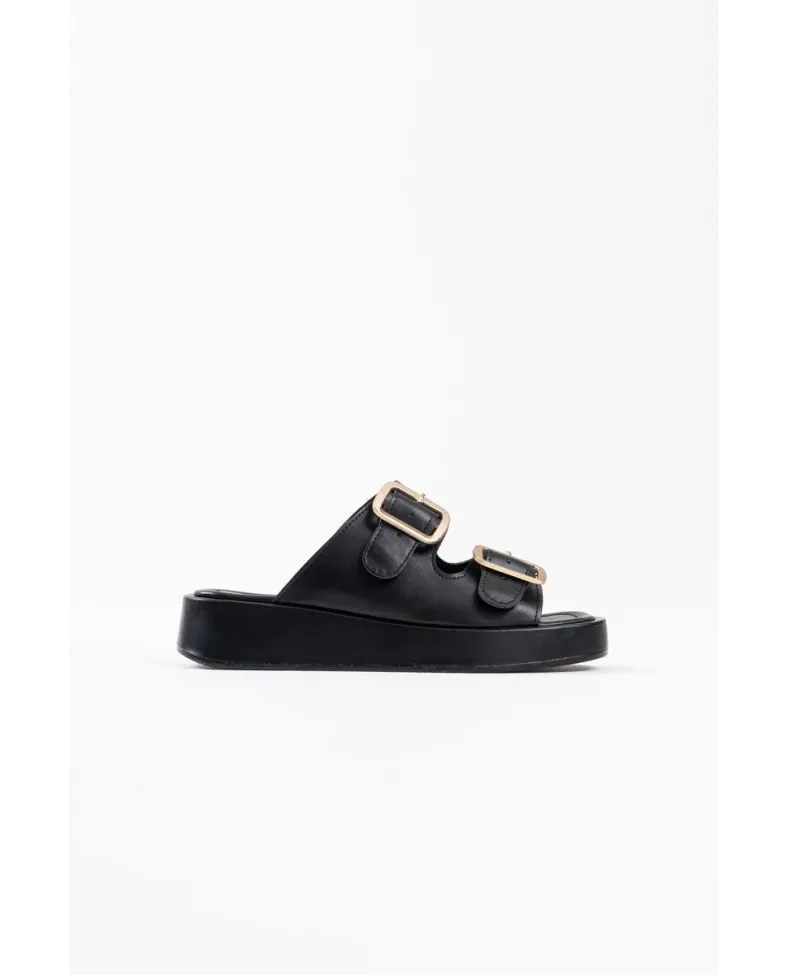 Siyah Cilt Tokalı Terlik TR17MY01A