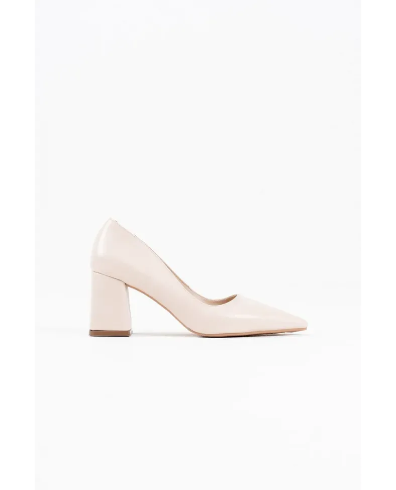 Bej Cilt Kadın Topuklu Ayakkabı TR08MS16B