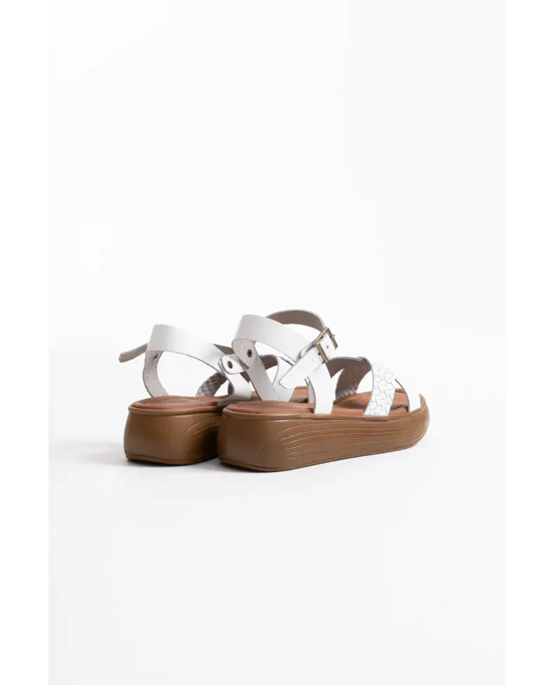 Beyaz Hakiki Deri Sandalet TR31MY58H