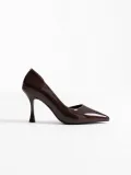 Kadın Acı Kahve Rugan Topuklu Ayakkabı TR08MS45M