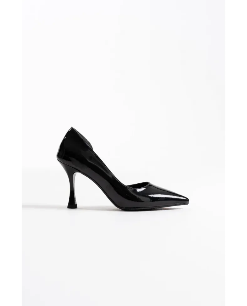 Kadın Siyah Rugan Topuklu Ayakkabı TR08MS45L