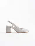 Gri Rugan Kadın Topuklu Ayakkabı TR18MS17C