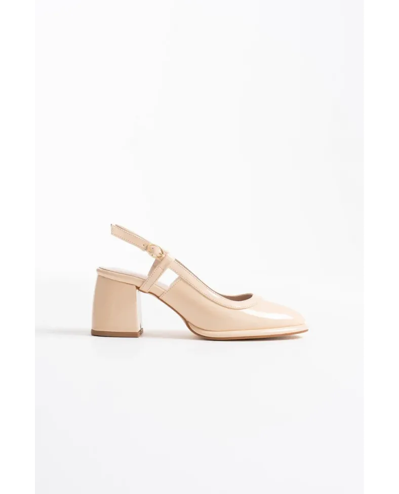 Açık Sarı Rugan Kadın Topuklu Ayakkabı TR18MS17B