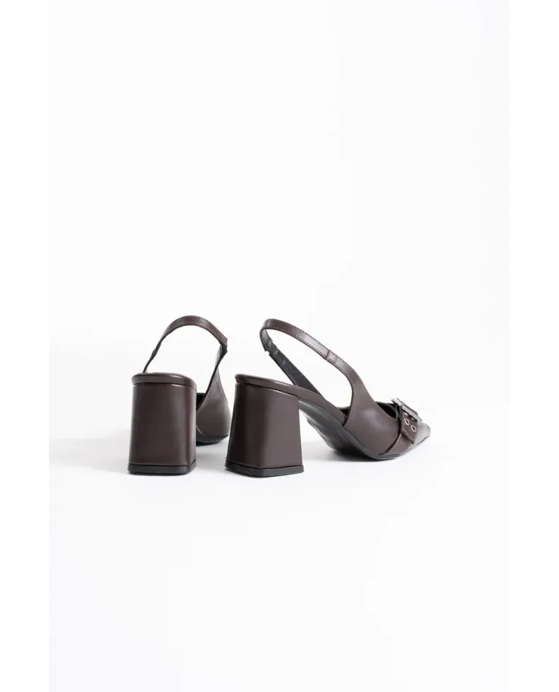 Acı Kahve Cilt Kadın Topuklu Ayakkabı TR08MS07F