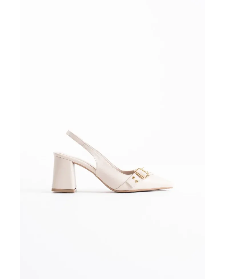 Bej Cilt Kadın Topuklu Ayakkabı TR08MS07E