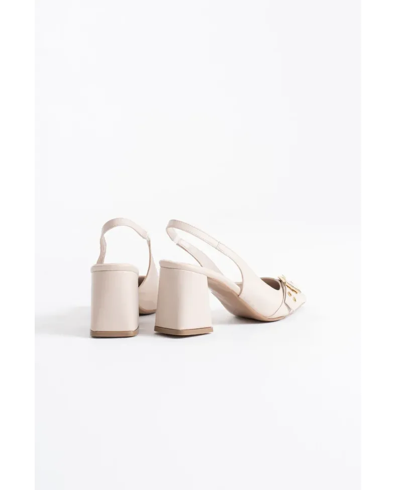 Bej Cilt Kadın Topuklu Ayakkabı TR08MS07E