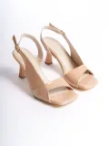 Kadın Nude Rugan Detaylı Topuklu Sandalet TR13MY01D