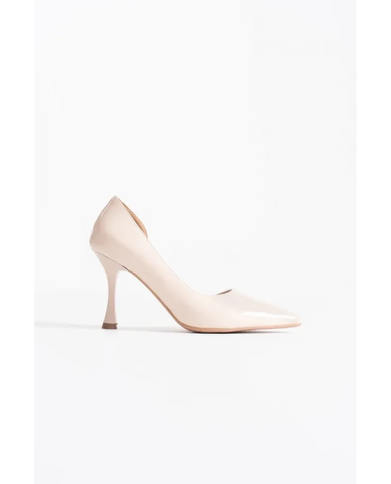 Kadın Bej Rugan Topuklu Ayakkabı TR08MS45H