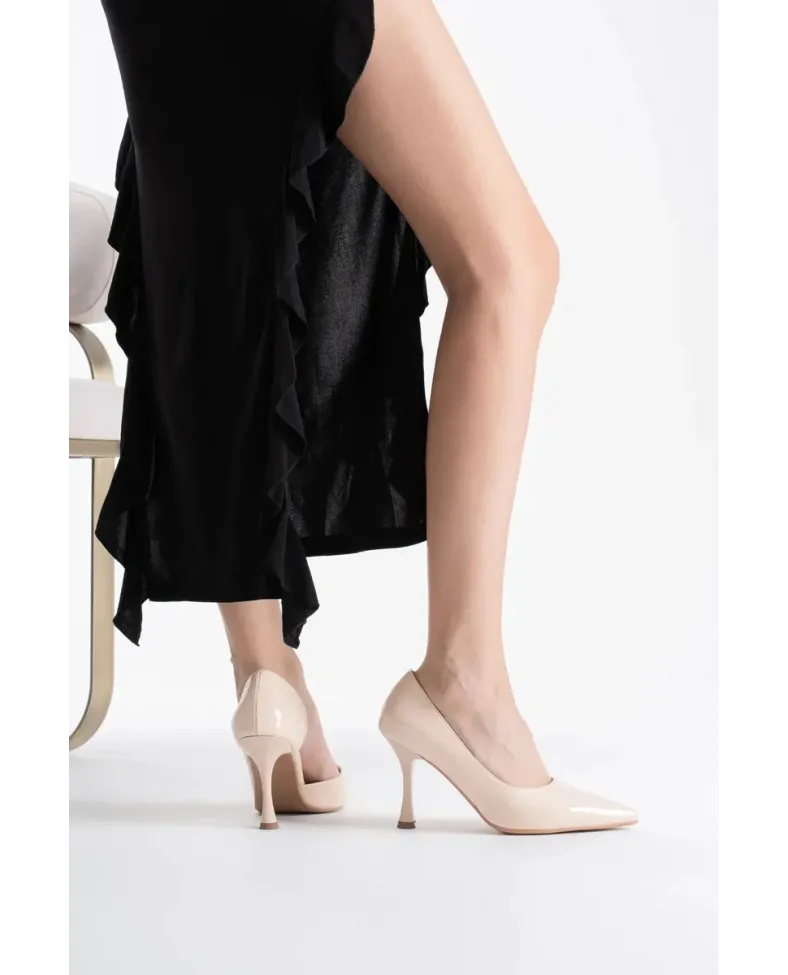 Kadın Bej Rugan Topuklu Ayakkabı TR08MS45H