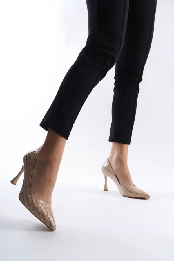 Kadın Nude Kroko Rugan Stiletto TR08MS10D
