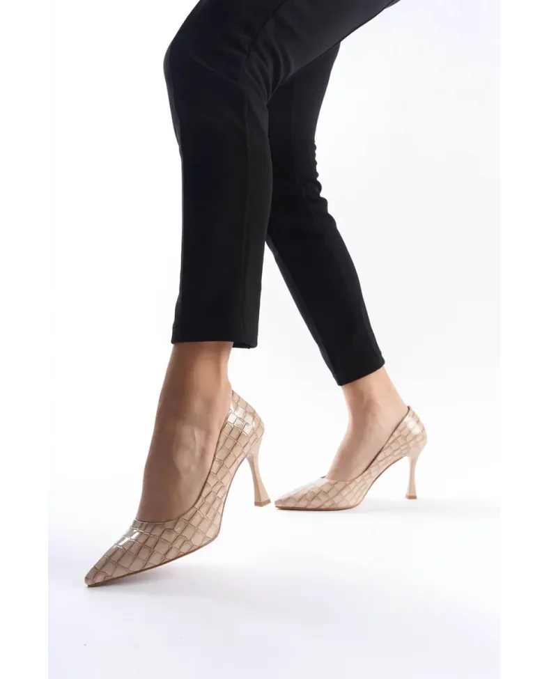 Kadın Nude Kroko Rugan Stiletto TR08MS10D