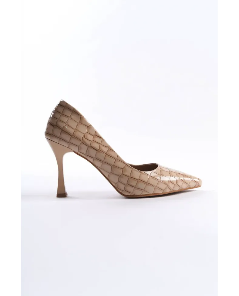 Kadın Nude Kroko Rugan Stiletto TR08MS10D