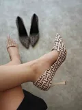 Kadın Siyah Desenli Stiletto TR08MS12A