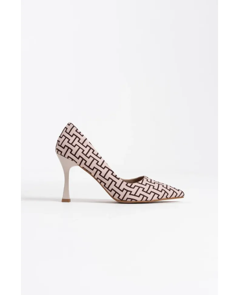 Kadın Bej Desenli Stiletto TR08MS12B