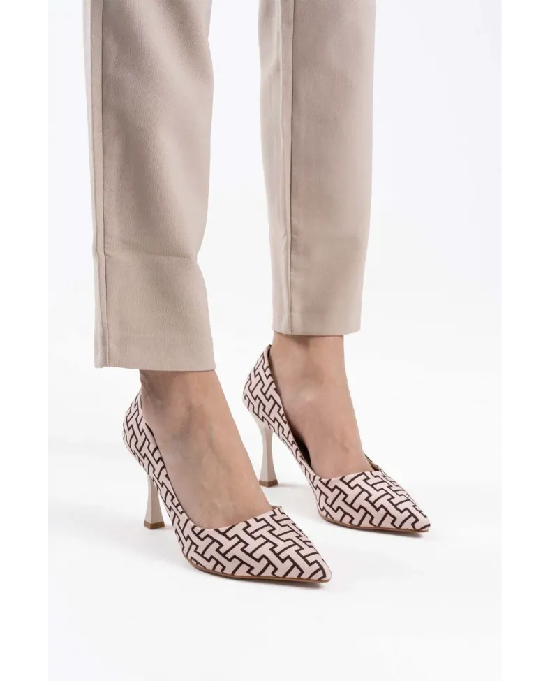 Kadın Bej Desenli Stiletto TR08MS12B