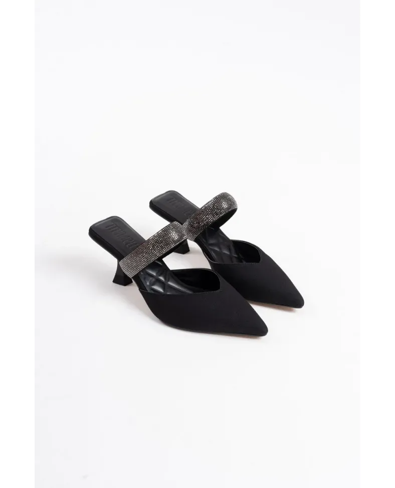 Topuklu Siyah Kadın Terlik TR08MS13A