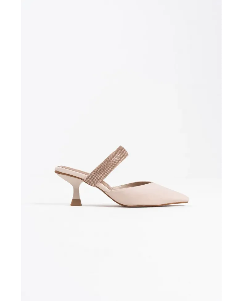 Topuklu Bej Kadın Terlik TR08MS13B