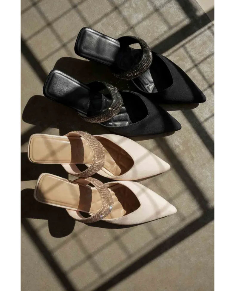 Topuklu Bej Kadın Terlik TR08MS13B