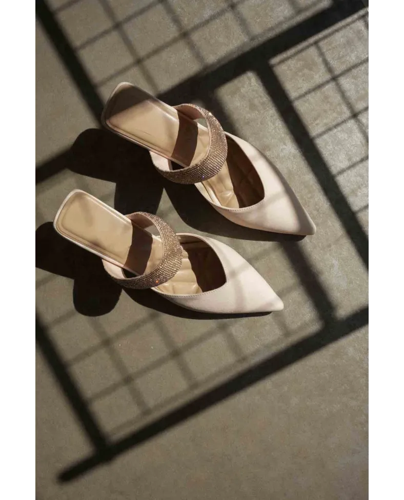 Topuklu Bej Kadın Terlik TR08MS13B