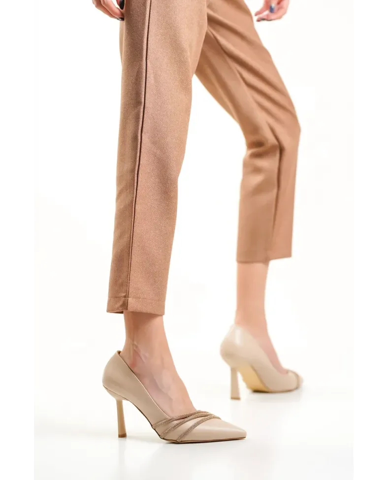 Nude Taşlı Kadın Ayakkabı TR08MS14C