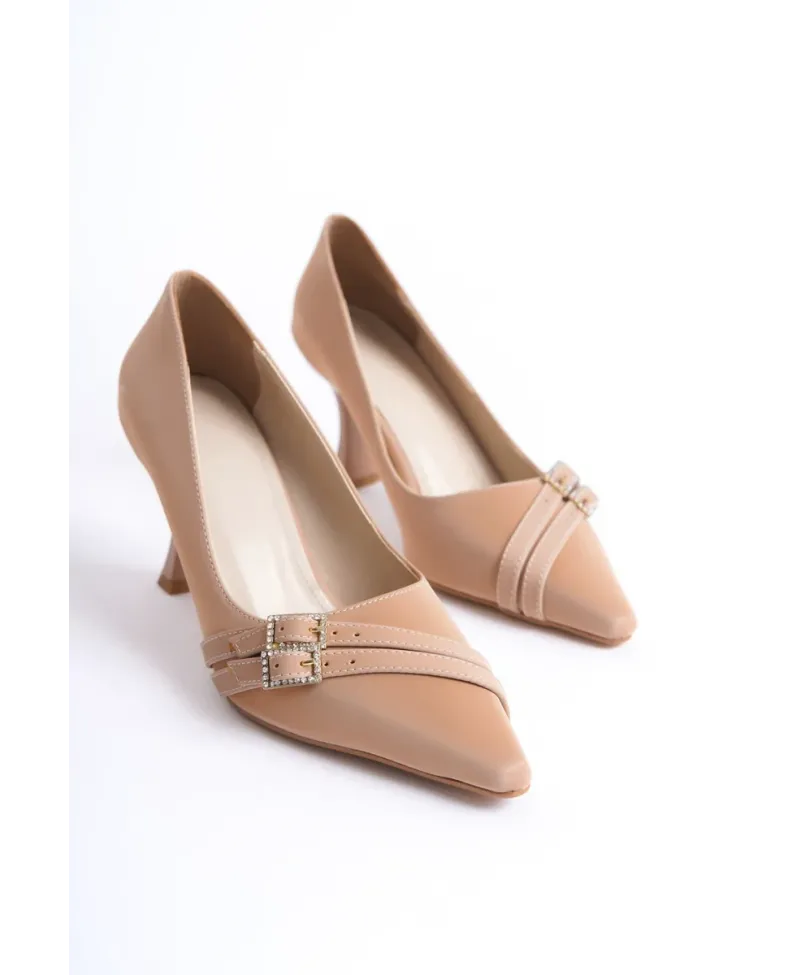 Kadın Nude Saten Topuklu Ayakkabı TR08MS25D