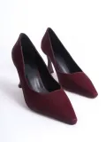 Kadın Bordo Saten Stiletto TR08MS27F